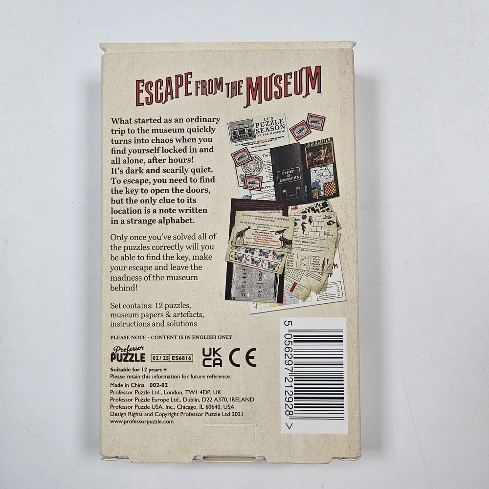 Professor Puzzle‎ Escape From The Museum Game Mini Escape Room NEW